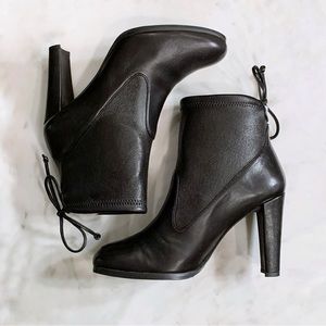 Stuart Weitzman Mitten Nero Plonge Stretch Booties, Women’s Size 6.5, 3.75” Heel